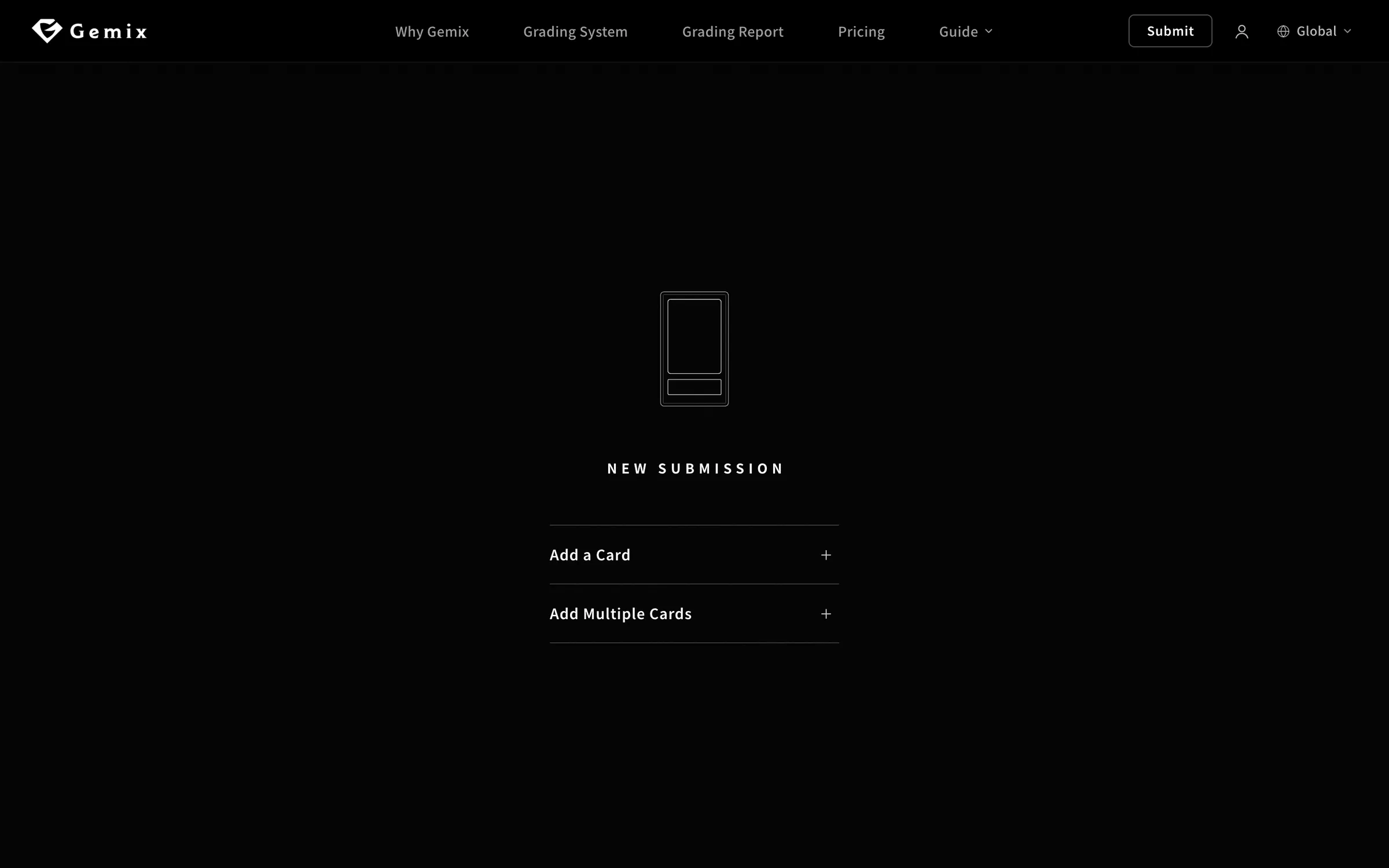 Submission screen:Open the submission page